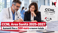 Medici e dirigenti sanitari del SSN con riferimento al CCNL Area Sanità 2025-2027 e agli aumenti fino a 560 euro