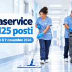 Illustrazione di addetti alle pulizie ospedaliere per la selezione Sanitaservice Bari da 125 posti di pulitore e ausiliario.