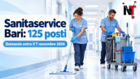 Illustrazione di addetti alle pulizie ospedaliere per la selezione Sanitaservice Bari da 125 posti di pulitore e ausiliario.
