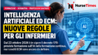 Infermiera che utilizza un sistema digitale di intelligenza artificiale in ospedale