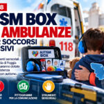 Ambulanza del 118 di Foggia, operatrice sanitaria e strumenti sensoriali delle Autism Box per assistere persone autistiche