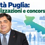 Illustrazione di infermiere e operatrice sociosanitaria con la sagoma della Puglia, dedicata a stabilizzazioni e concorsi